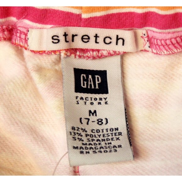 NEW Gap Factory 2pc Outfit Pink Tshirt Striped Shorts sz Med 7/8 Cotton Summer - Picture 10 of 10